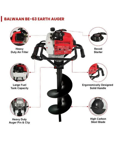 BALWAAN BE-63 EARTH AUGER WITH 8" AND 12" BIT FREE