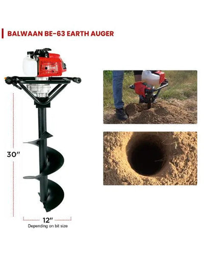 BALWAAN BE-63 EARTH AUGER WITH 8" AND 12" BIT FREE