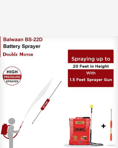 BALWAAN BS-22D DOUBLE MOTOR BATTERY SPRAYER 12X12 | IMPLEMENTS