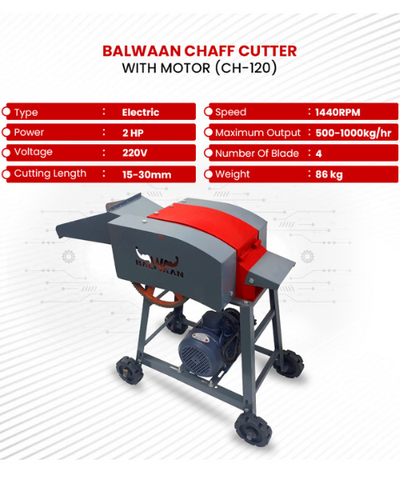 BALWAAN CH-120 CHAFF CUTTER WITH MOTOR