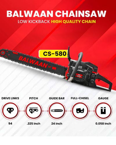 Balwaan CS-580 24 Inches Chainsaw