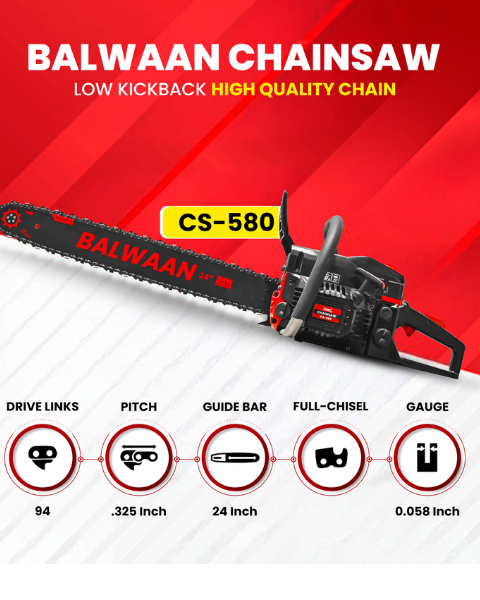 Balwaan CS-580 24 Inches Chainsaw