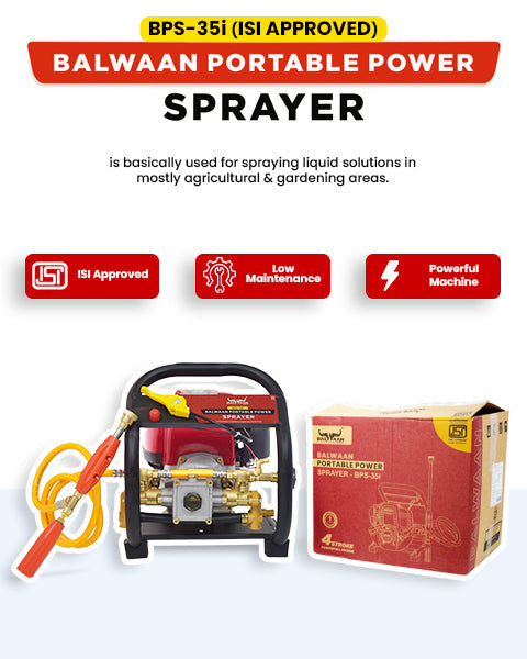 BALWAAN PORTABLE SPRAYER BPS-35I WITH 25MTR HOSEPIPE