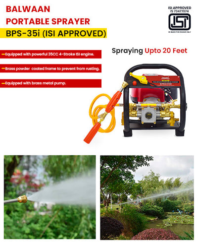 BALWAAN PORTABLE SPRAYER BPS-35I WITH 25MTR HOSEPIPE