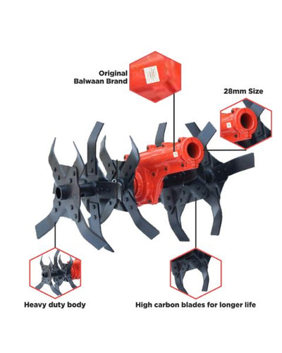 BALWAAN TILLER ATTACHMENT 28MM S TYPE (11 INCH) - HEAVY