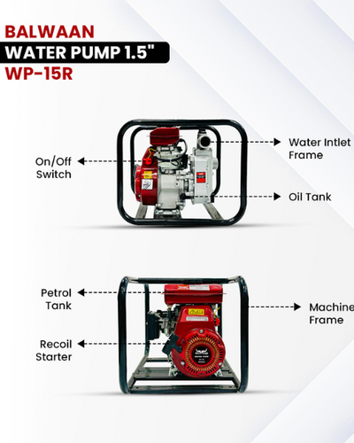 Balwaan WP-15R 98cc Water Pump 1.5 Inches