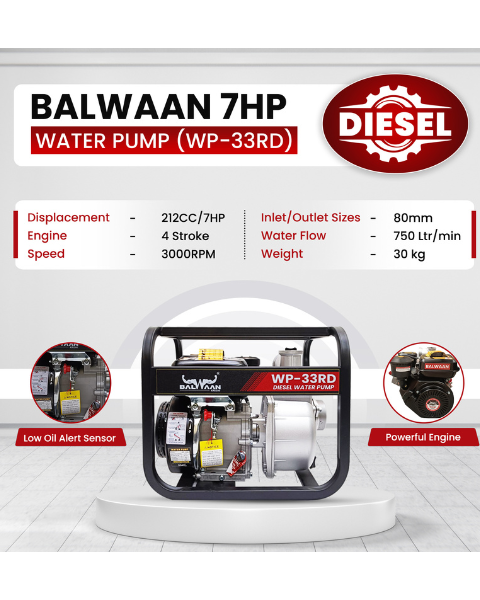 Balwaan WP 33RD Water Pump 3X3 Inch - (Premium)