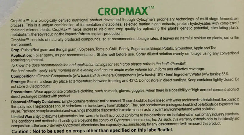 CORTEVA CROP MAX GROWTH PROMOTER