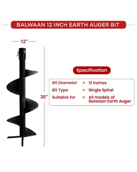 EARTH AUGER 12" BIT