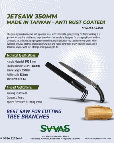 SVVAS Jetsaw - Pruning Saw With Scabbard 350Mm (J-350)