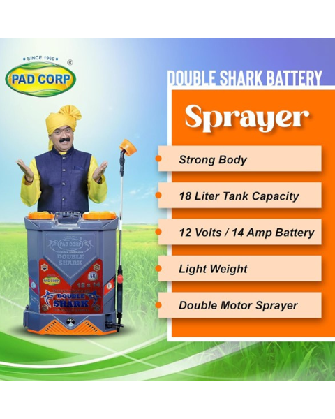 PAD Corp Double Shark 12 Volts X 14 Ampere Double Motor Battery Sprayer