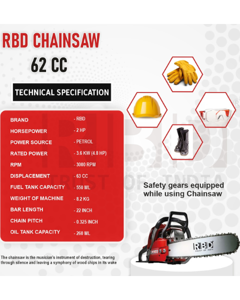 RBD 62cc Chain Saw