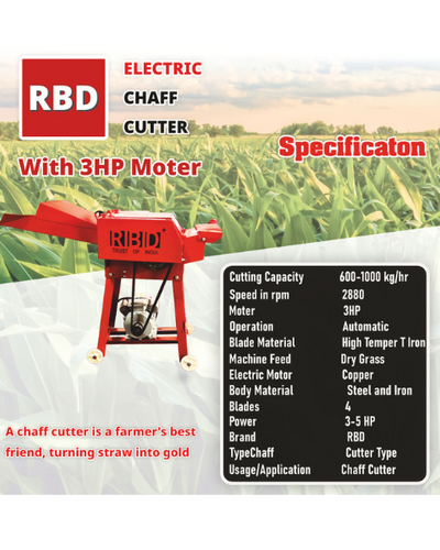 RBD Chaff Cutter With 3hp Copper Motor