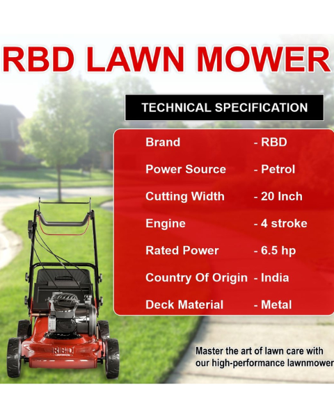 RBD Petrol Lawn Mower 20 Inches Self Propelled