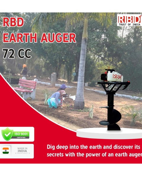 RBD Trolley Earth Auger 72cc With 2 Auger Bit Free