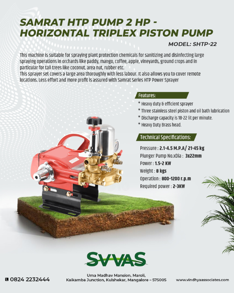 SVVAS Samrat Htp Spray Pump 2 Hp (Shtp-22)