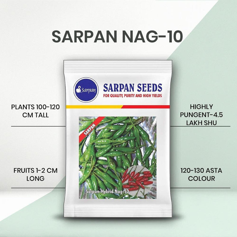 SARPAN NAG -10 BIRDSEYE DUAL CHILLI - (GREEN & RED - HIGHLY PUNGENT)