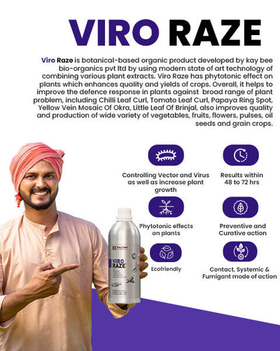 Kaybee Viro Raze Bio Viricide - For Effective Plant Virus & Vector Protection