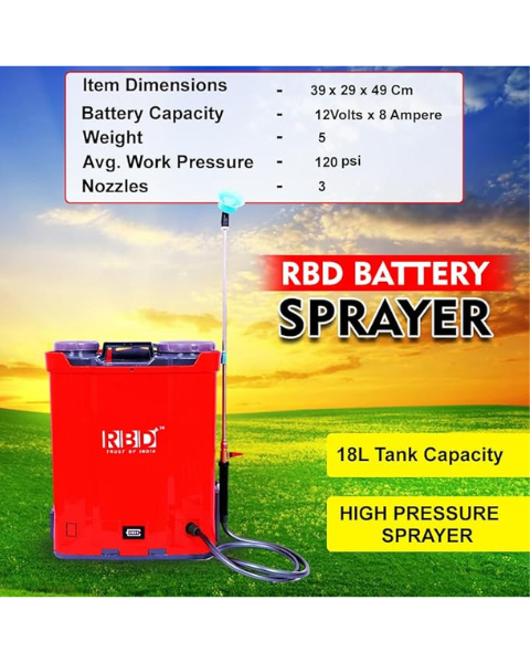 RBD SINGLE MOTOR BATTERY SPRAYER 12 X 8