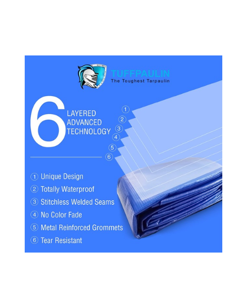 टफपॉलिन 12फीट X 12फीट 120 जीएसएम पारदर्शी तारपॉलिन- तिरपाल