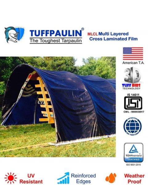 TUFFPAULIN 40FT X 30FT 150 GSM BLACK HAY COVERS HEAVY DUTY TARPAULIN- TIRPAL