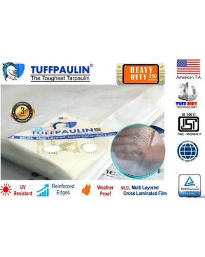 TUFFPAULIN 40FT X 30FT 150 GSM TRANSPARENT HAY COVERS HEAVY DUTY TARPAULIN-TIRPAL