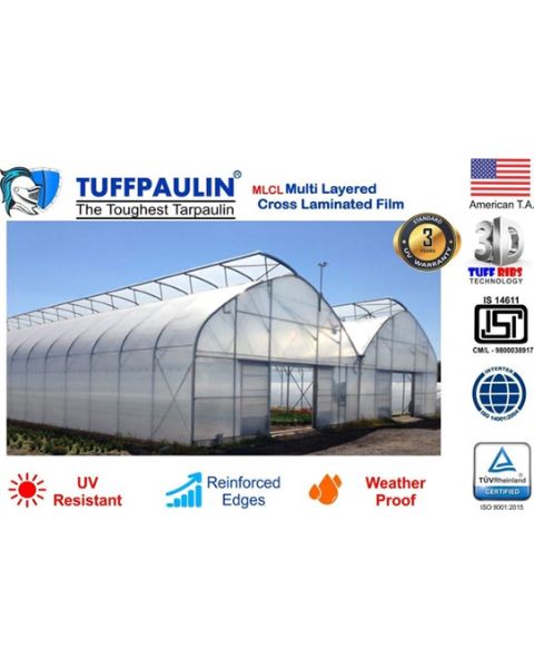 TUFFPAULIN 40FT X 30FT 150 GSM TRANSPARENT HAY COVERS HEAVY DUTY TARPAULIN-TIRPAL