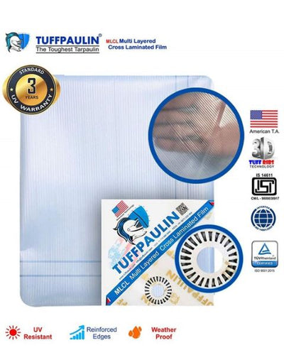 TUFFPAULIN 40FT X 30FT 150 GSM TRANSPARENT HAY COVERS HEAVY DUTY TARPAULIN-TIRPAL