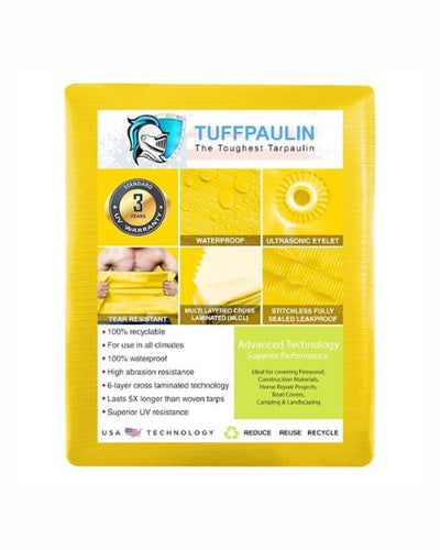 TUFFPAULIN 40FT X 40FT 200 GSM YELLOW POND LINER SUPER TARPAULIN-TIRPAL