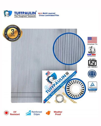 TUFFPAULIN 50FT X 50FT 150 GSM SILVER POND LINERS TARPAULIN-TIRPAL