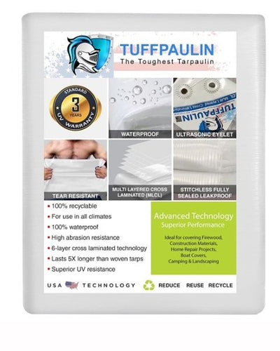 TUFFPAULIN 50FT X 50FT 200 GSM SILVER POND LINER TARPAULIN-TIRPAL