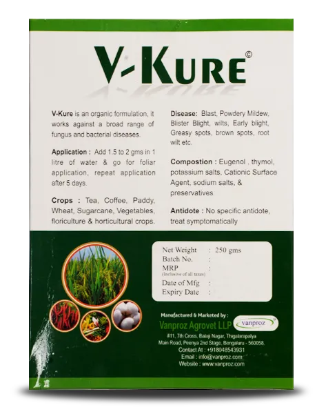 VANPROZ V-KURE FUNGICIDE, BIO BACTERICIDE