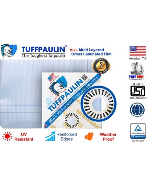 TUFFPAULIN 40FT X 30FT 200 GSM SILVER HAYCOVER SUPER HEAVY DUTY TARPAULIN- TIRPAL
