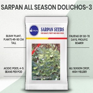 SARPAN ALL SEASON HYBRID DOLICHOS BEAN -4 SEEDS