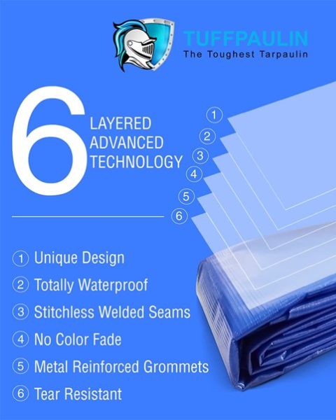 TUFFPAULIN 30FT X 30FT 250 GSM BLUE TARPAULIN-TIRPAL