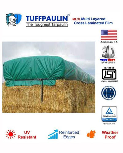 TUFFPAULIN 40FT X 40FT 150 GSM GREEN HAY COVERS HEAVY DUTY TARPAULIN- TIRPAL