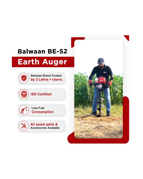 BALWAAN BE-52 EARTH AUGER WITH 8" AND 12" BIT FREE