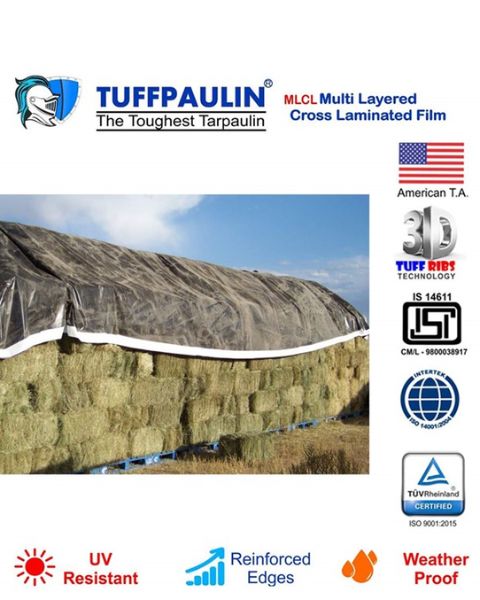 TUFFPAULIN 40FT X 30FT 150 GSM BLACK HAY COVERS HEAVY DUTY TARPAULIN- TIRPAL