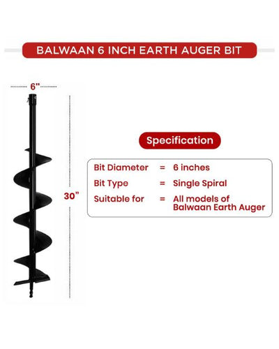 BALWAAN EARTH AUGER 6" BIT