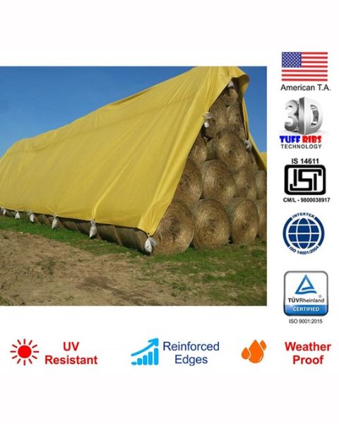 TUFFPAULIN 40FT X 40FT 200 GSM YELLOW HAYCOVER SUPER HEAVY DUTY TARPAULIN- TIRPAL