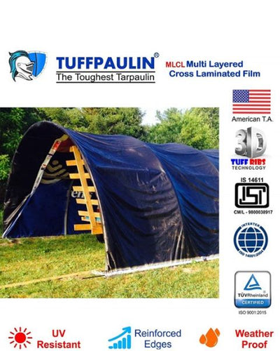 TUFFPAULIN 40FT X 30FT 200 GSM BLACK HAY COVERS SUPER HEAVY DUTY TARPAULIN-TIRPAL