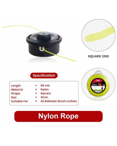 BALWAAN NYLON ROPE 3MM 50 MTR - SQUARE