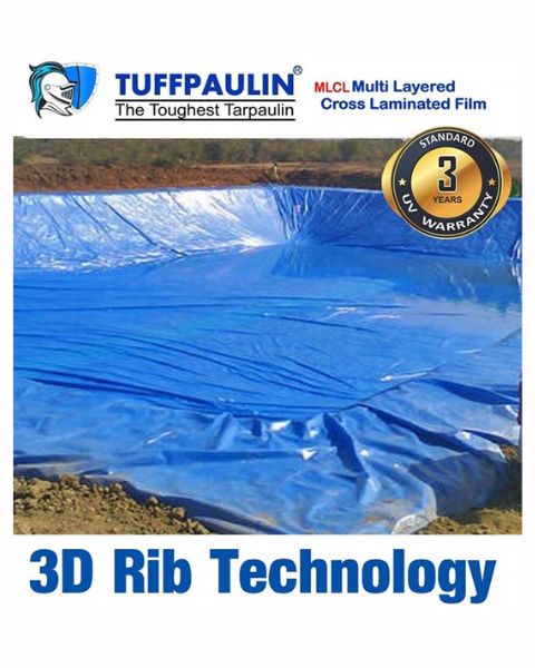TUFFPAULIN 50FT X 50FT 150 GSM BLUE POND LINER TARPAULIN-TIRPAL