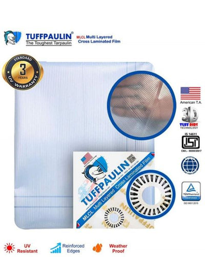 TUFFPAULIN 40FT X 30FT 150 GSM TRANSPARENT HAY COVERS HEAVY DUTY TARPAULIN-TIRPAL