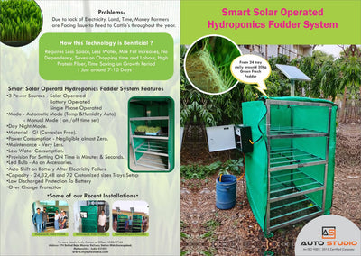 AUTOSTUDIO SOLAR OPERATED HYDROPONICS FODDER SYSTEM