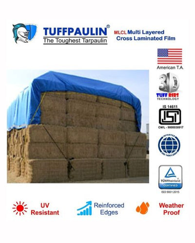 TUFFPAULIN 40FT X 30FT 200 GSM BLUE HAYCOVER SUPER HEAVY DUTY TARPAULIN- TIRPAL