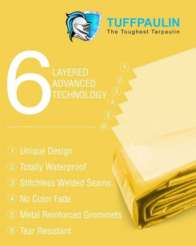 TUFFPAULIN 9FT X 12FT 120 GSM YELLOW TARPAULIN-TIRPAL